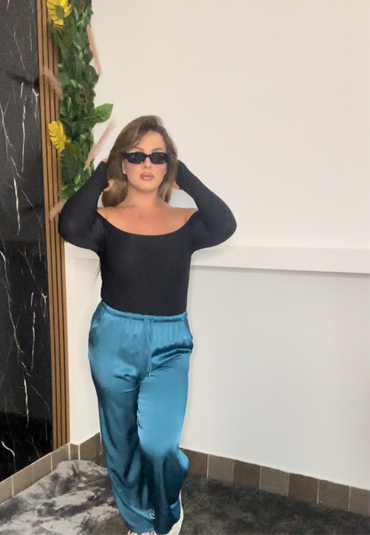 Pantalone satin sky blue