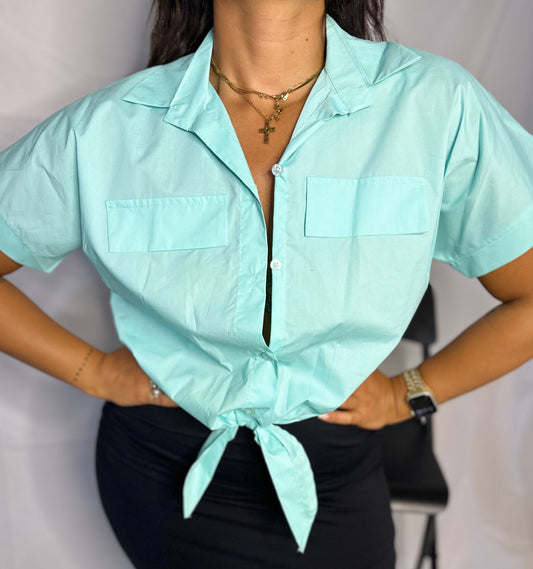 Camicia crop nodo