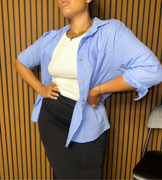 Camicia di lino versione azzurra